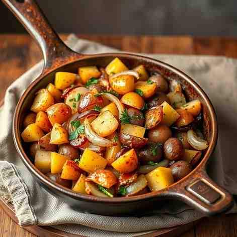 Estonian Potato & Onion Skillet - Easy Vegan Recipe